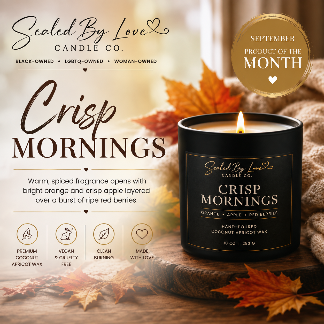 Crisp Mornings: The Perfect Fall Candle for September 🍎🍂